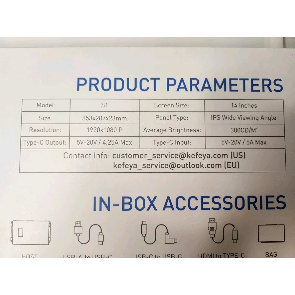 NEW Unopened! KEFEYA S1 Laptop Screen Extender Dual Screen 1080p with Carry Case